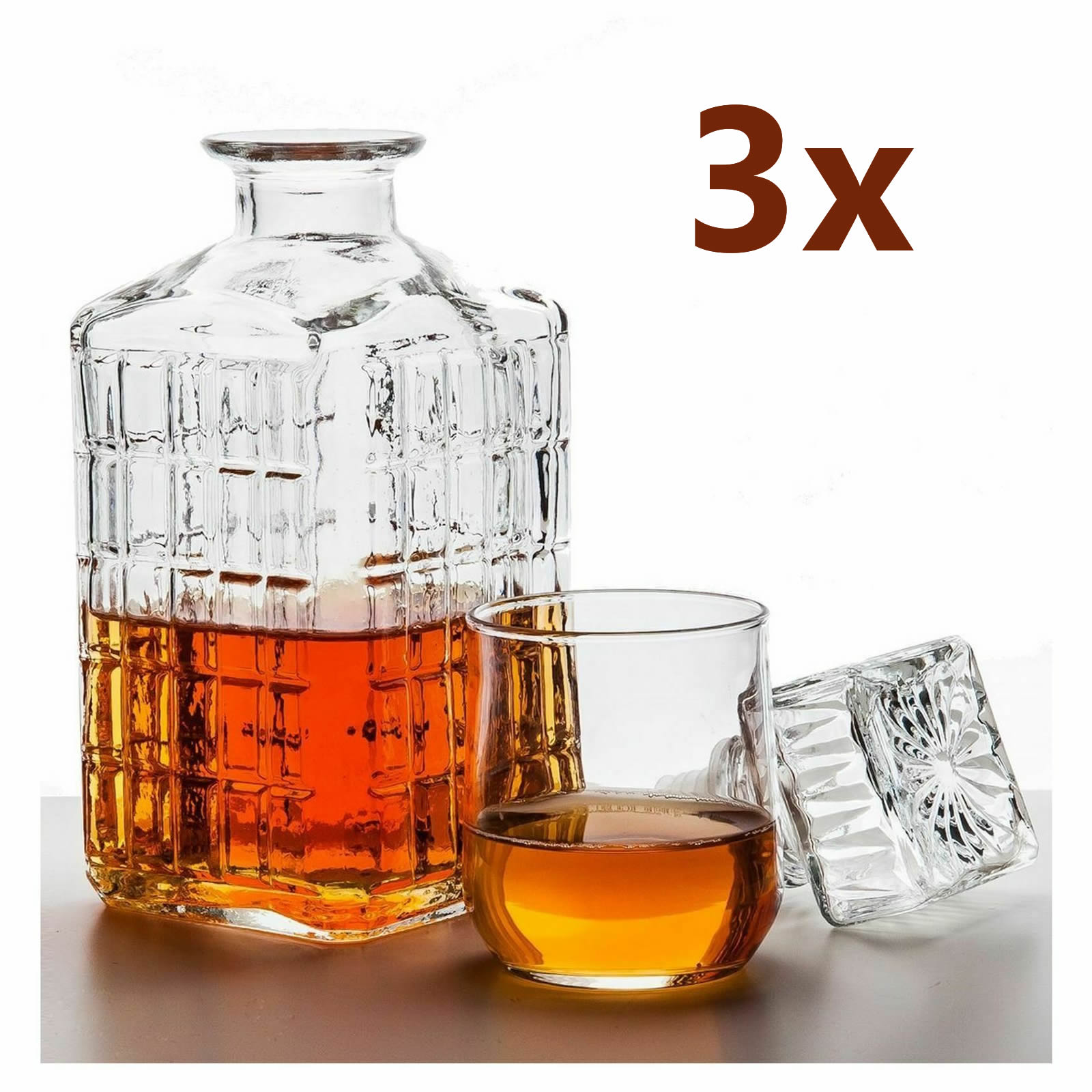 3 x Whisky Karaffe Whiskey Edel Cognacflasche großer Dekanter Likör